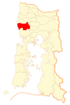 Map of Fresia commune in Los Lagos Region