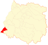 Map of the Pelluhue commune in the Maule Region