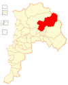 Map of the Putaendo commune in the Valparaíso Region
