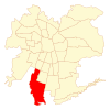 Map of San Bernardo commune within Greater Santiago