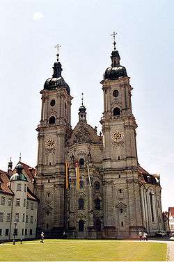 A large cathedral with two distinct summits.