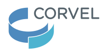 CorVel's logo, introduced in April 2015 it was first shown to the public at the RIMS conference and exhibition. That conference was held in New Orleans April 26–29, 2015.