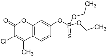 Skeletal formula of coumaphos