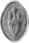 Greyscale illustration of the counter-seal of Alan's daughter, Dervorguilla.