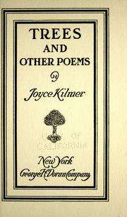 Cover of Joyce Kilmer's 1914 poetry collection Trees and Other Poems