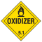 A diagonal placard with warning corrosive