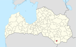 Location of Daugavpils within Latvia