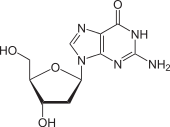 Skeletal formula of deoxyadenosine