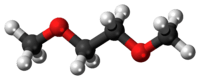 Ball-and-stick model of the dimethoxyethane molecule