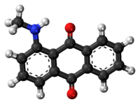 Ball-and-stick model of the disperse Red 9 molecule