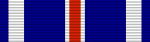 A blue ribbon with a while column at either end, and a red column in the middle bordered by white.