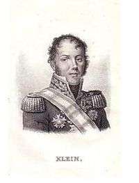 General Klein in uniform, black and white