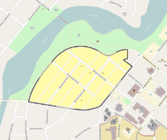 Map of the historic district boundaries.