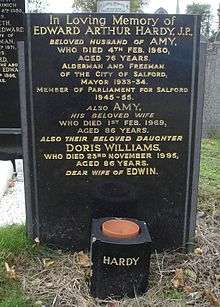 Edward Hardy's headstone, Weaste cemetery