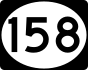 Route 158 marker
