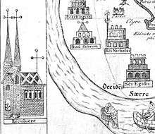 15th-century plan showing Reculver, St Nicholas-at-Wade and All Saints', Shuart