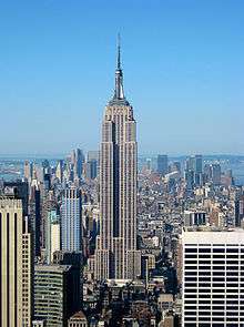 Empire State building, seen from the neighboring Rockafeller Center