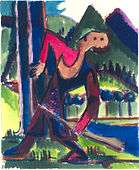 Painting by Ernst Ludwig Kirchner: Boy with arrow
