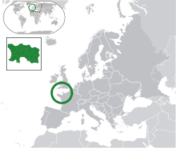 Map showing Jersey in Europe