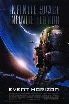 Picture of spacecraft with the text "Infinite size, Infinite Terror"