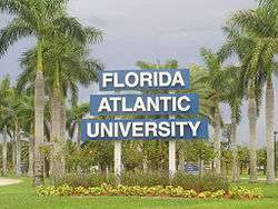The entrance sign at Florida Atlantic University