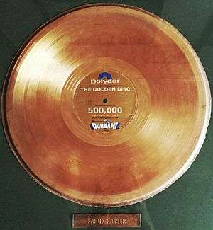 GOld disc award of Faruk Kaiser for Qurbani