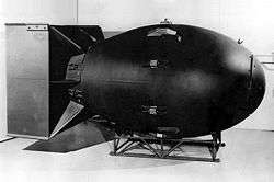 Replica of the "Fat Man" nuclear bomb dropped on Nagasaki, Japan, on August 9, 1945