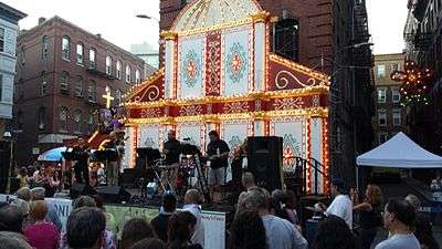 The main stage at the Feast of St. Anthony.