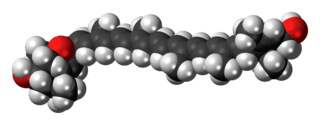 Space-filling model of the flavoxanthin molecule