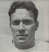 A headshot of Fred Evans from a 1946 Cleveland Browns game program