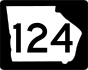 State Route 124 marker