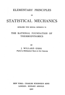Title page of Gibbs's Statistical Mechanics