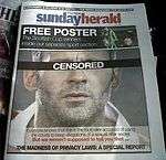 Disguised photograph of Ryan Giggs on its front page, with the word "CENSORED" covering his eyes
