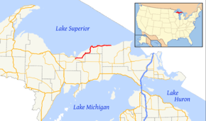H-58 runs along the southern shore of Lake Superior in Michigan's Upper Peninsula