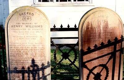 Gravestones of Henry and Marianne Williams, Holy Trinity Church, Pakaraka