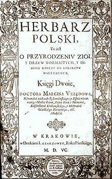 Title page of Marcin's Herbarz polski ("Polish Herbal")