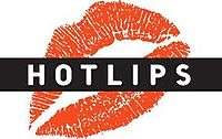 A picture of red lips with "HOTLIPS" branded across