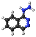 Ball-and-stick model of the hydralazine molecule