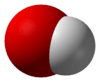 Space-filling representation of the hydroxide ion