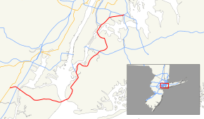 A map of New York City with major roads. I-278 runs southwest to northeast across the city.