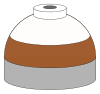  Illustration of cylinder shoulder painted in brown (lower and white (upper) bands