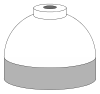  Illustration of cylinder shoulder painted white for medical oxygen