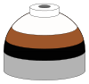  Illustration of cylinder shoulder painted in brown, black and white bands for a mixture of helium, nitrogen and oxygen
