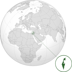 Location of Israel (in green)