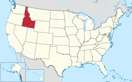 Map of the United States with Idaho highlighted