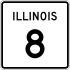 Illinois Route 8 marker