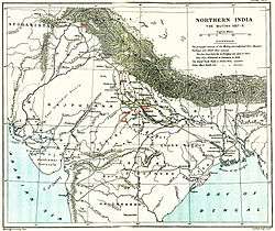 Physical-political map of northern India