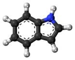Ball-and-stick model of indole