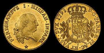 Ferdinand I King of the Two Sicilies depicted on a Duchy of Parma 8 Doppie coin (1791)