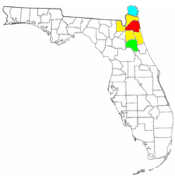 Map of Jacksonville metropolitan area
